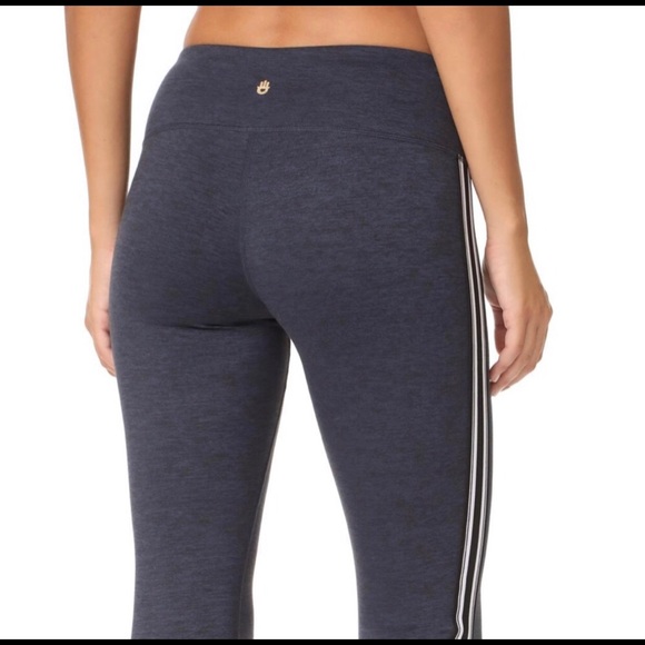 Spiritual Gangster Blue Workout Leggings w/ stripe - Picture 1 of 7